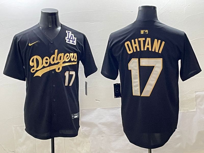 Men Los Angeles Dodgers #17 Ohtani Black Gold Nike 2025 MLB Jersey style 42412->los angeles dodgers->MLB Jersey